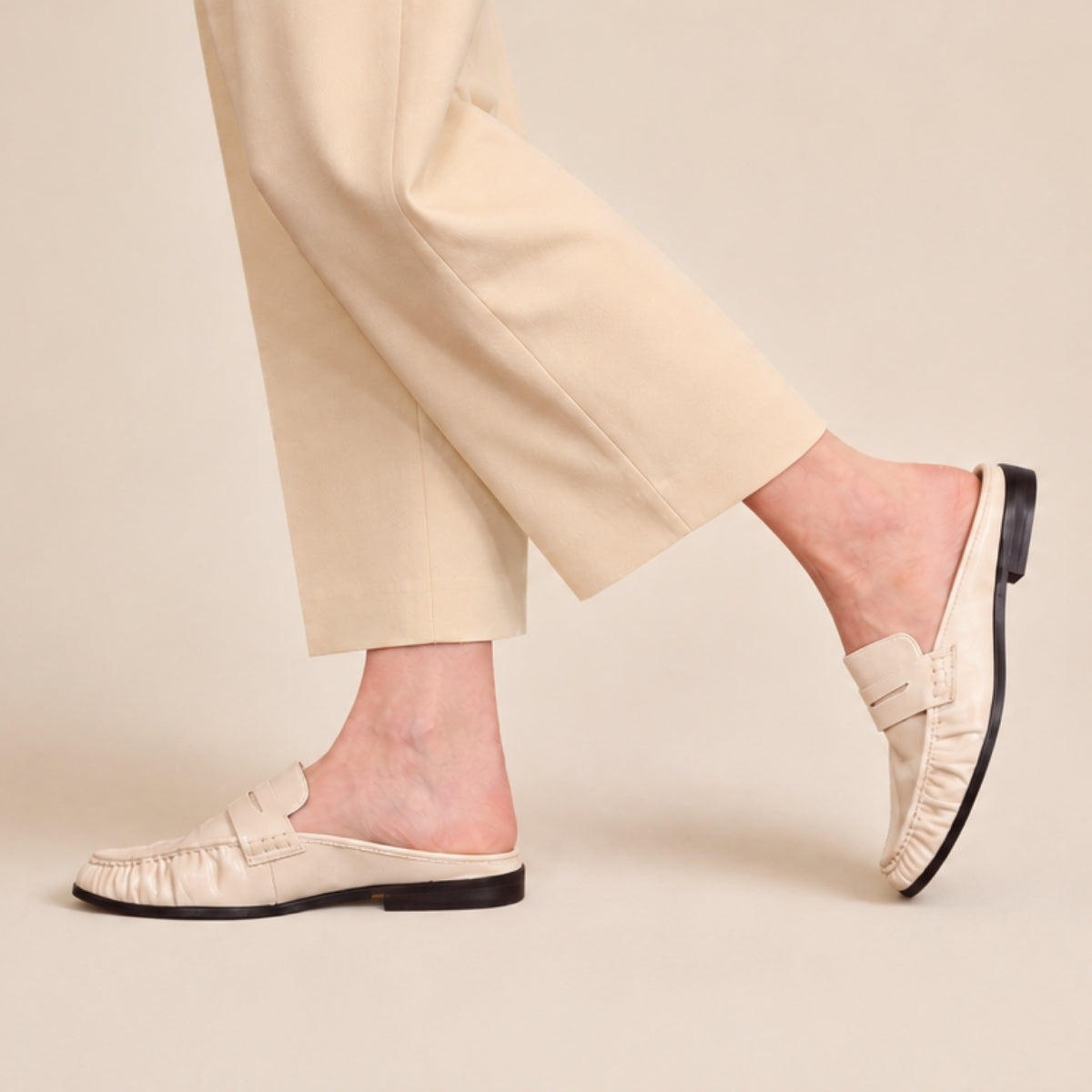 Ruched Loafer Mules (Soho Wax)