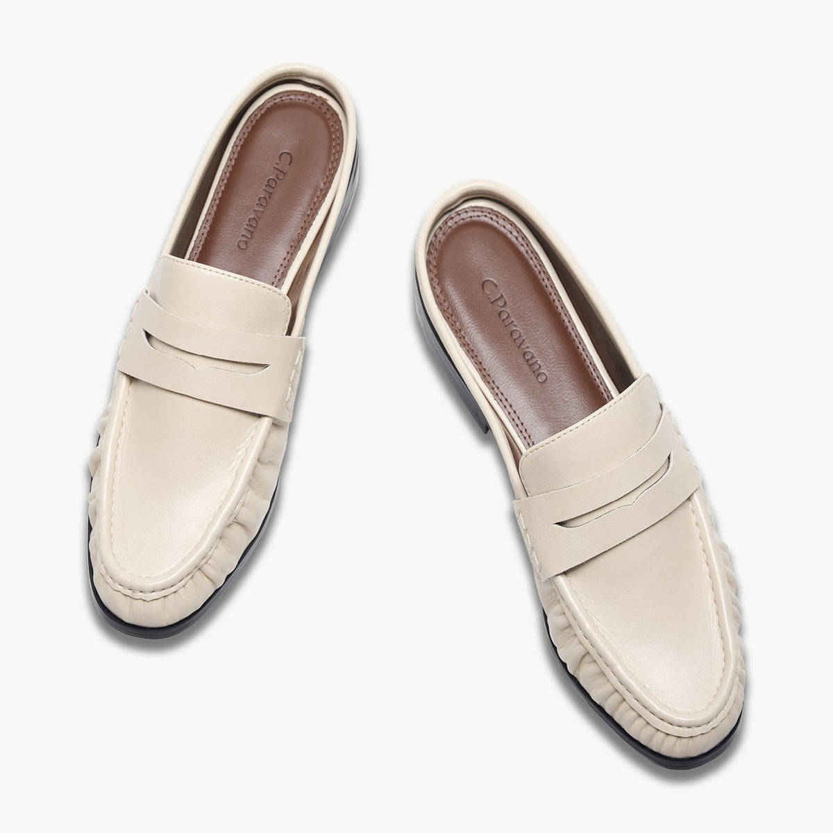 Ruched Loafer Mules (Soho Wax)