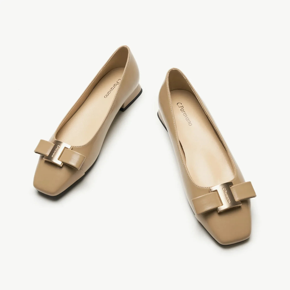 Metal Buckle Bow Detail Flats(Serena）