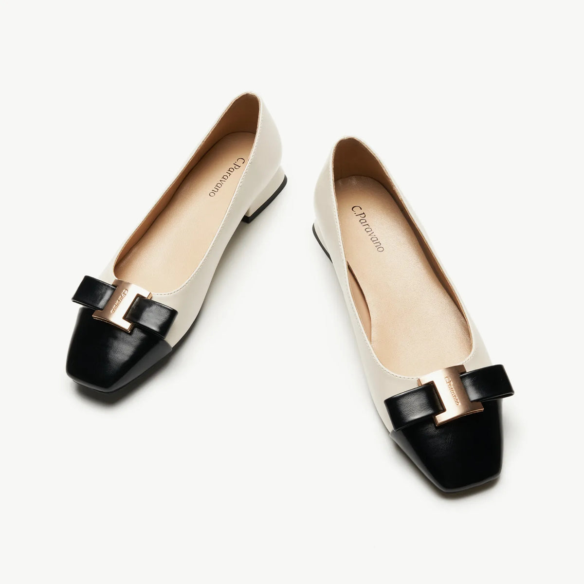 Metal Buckle Bow Detail Flats(Serena）