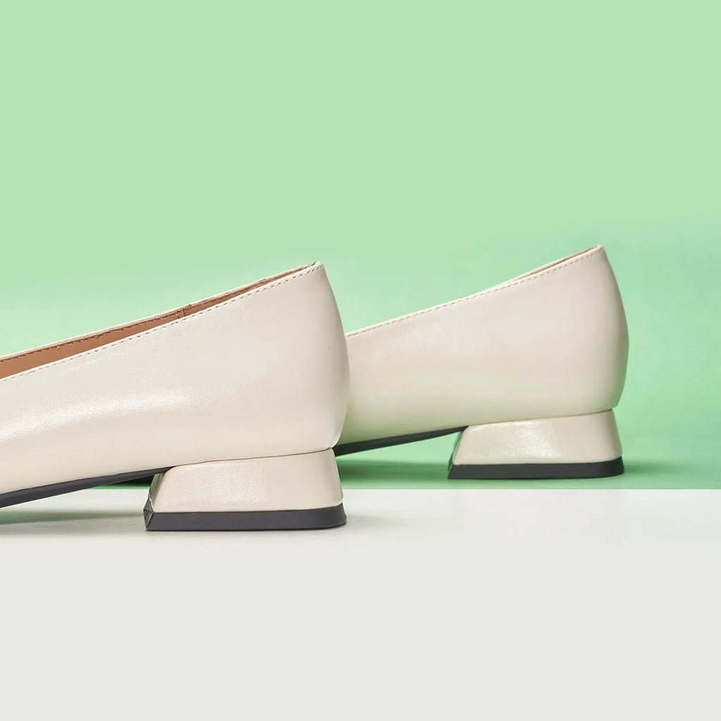 Metal Buckle Bow Detail Flats(Serena）