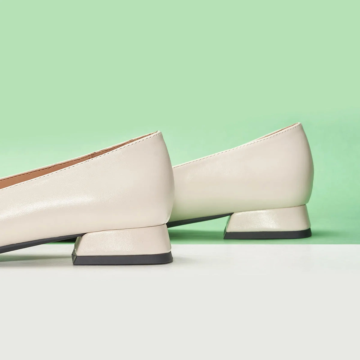 Metal Buckle Bow Detail Flats(Serena）