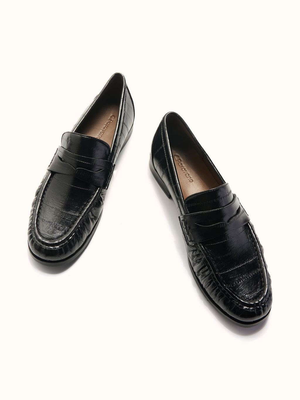 Eel Effect Penny Loafers (Soho Embossed)