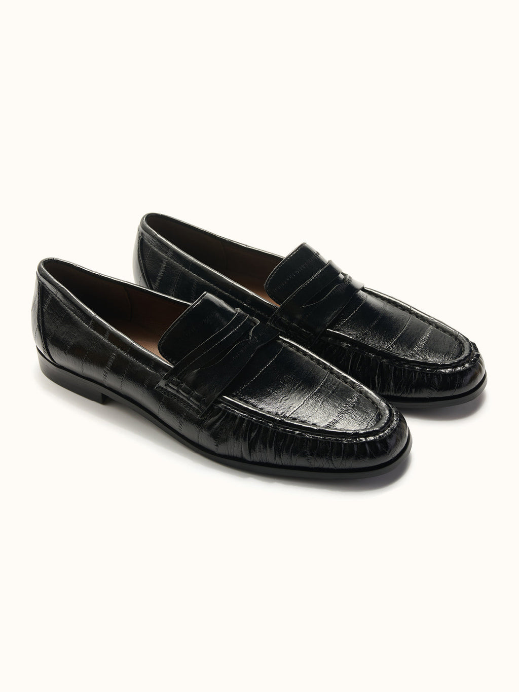 Eel Effect Penny Loafers (Soho Embossed)