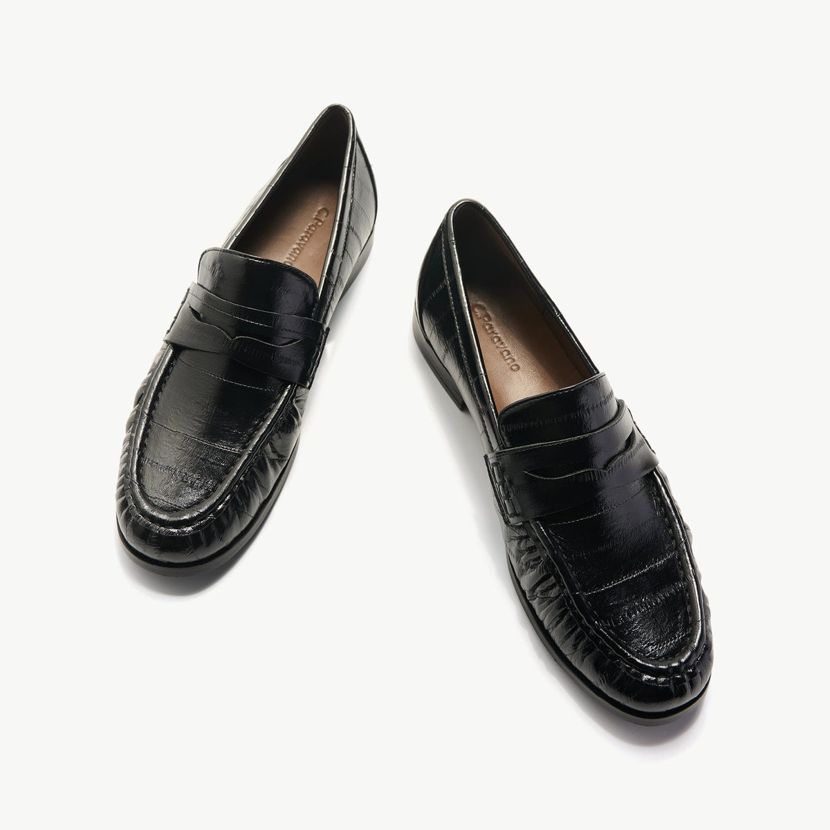 Eel Effect Penny Loafers (Soho Embossed)