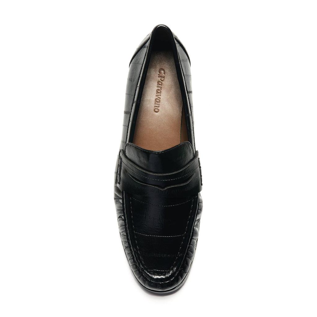 Eel Effect Penny Loafers (Soho Embossed)