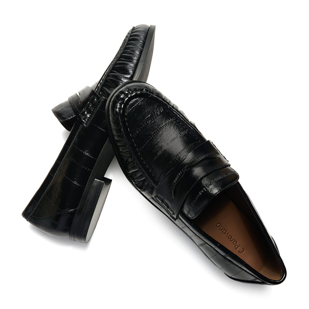Eel Effect Penny Loafers (Soho Embossed)