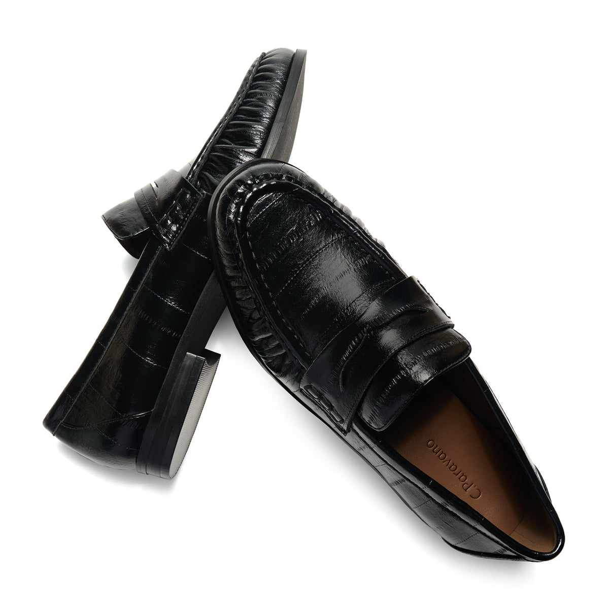 Eel Effect Penny Loafers (Soho Embossed)