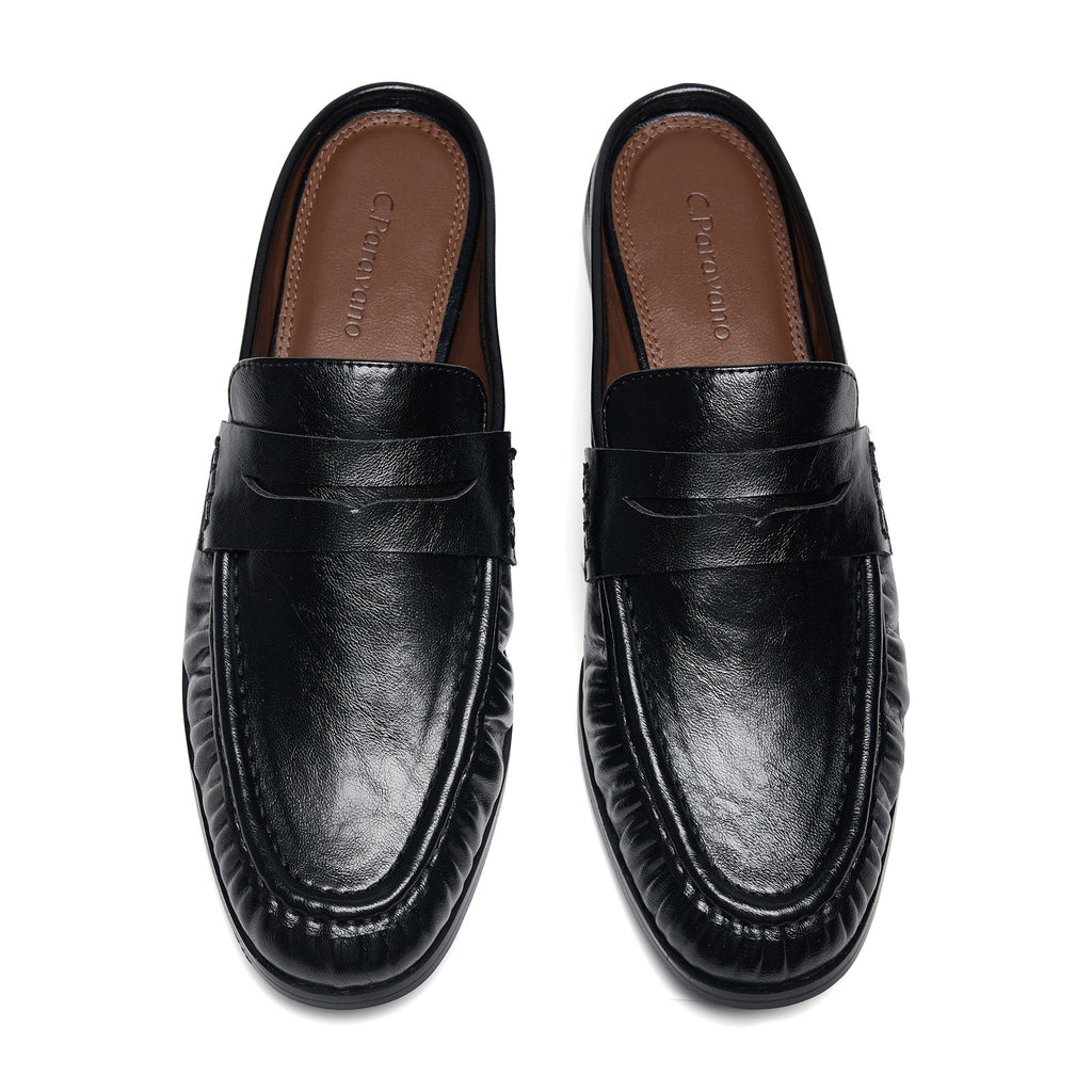 Ruched Loafer Mules (Soho Wax)