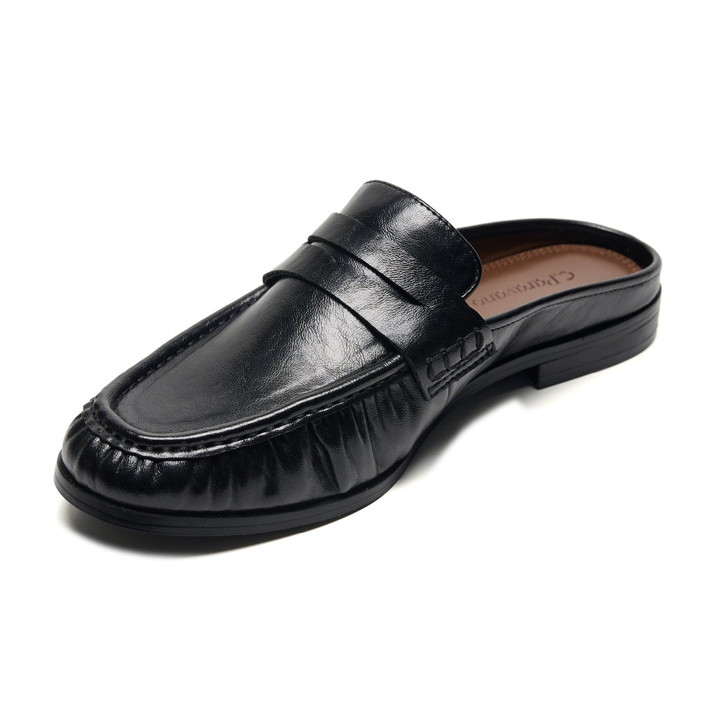 Ruched Loafer Mules (Soho Wax)