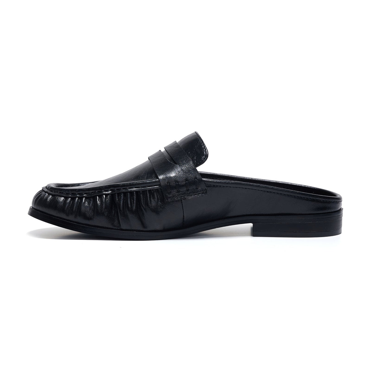 Ruched Loafer Mules (Soho Wax)