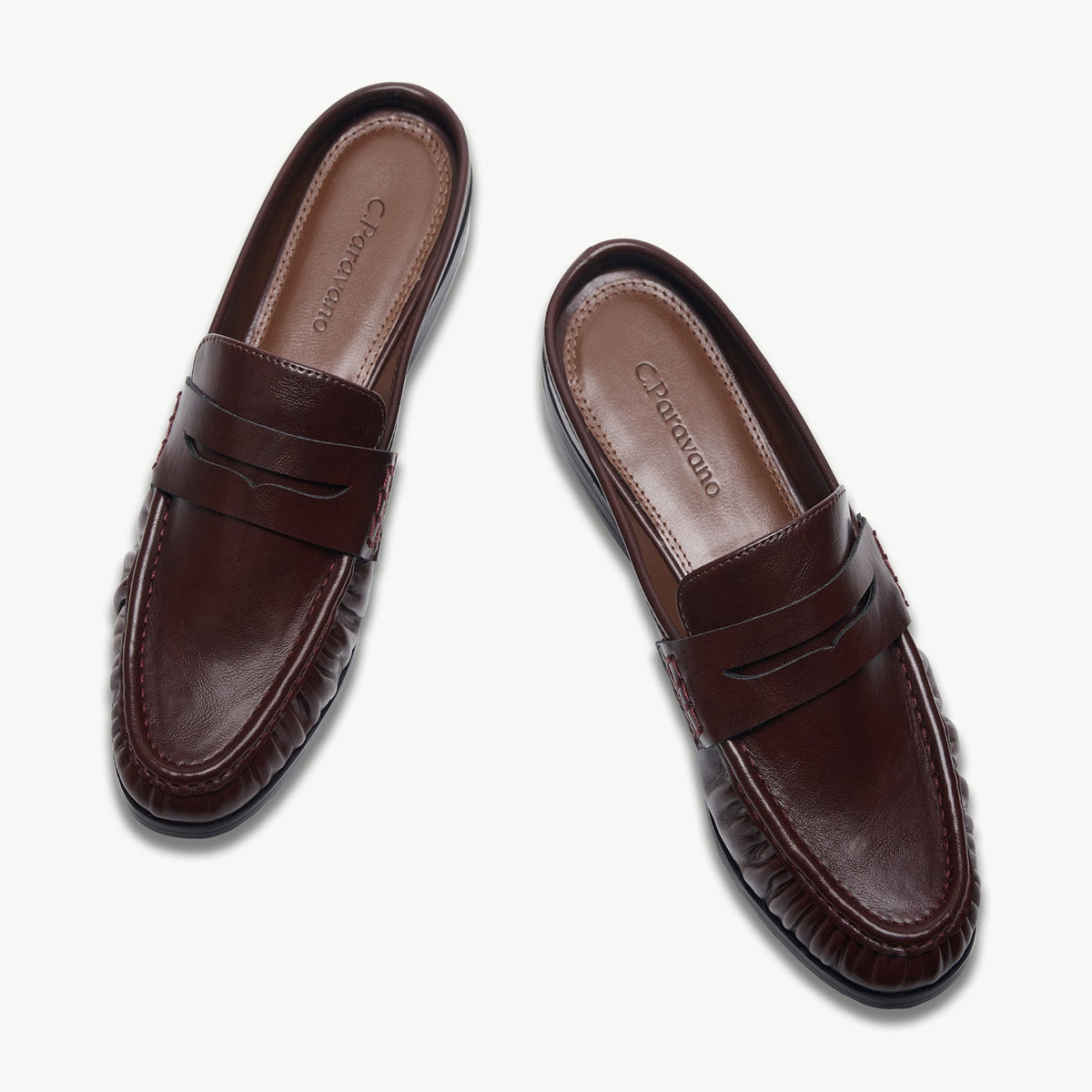 Ruched Loafer Mules (Soho Wax)