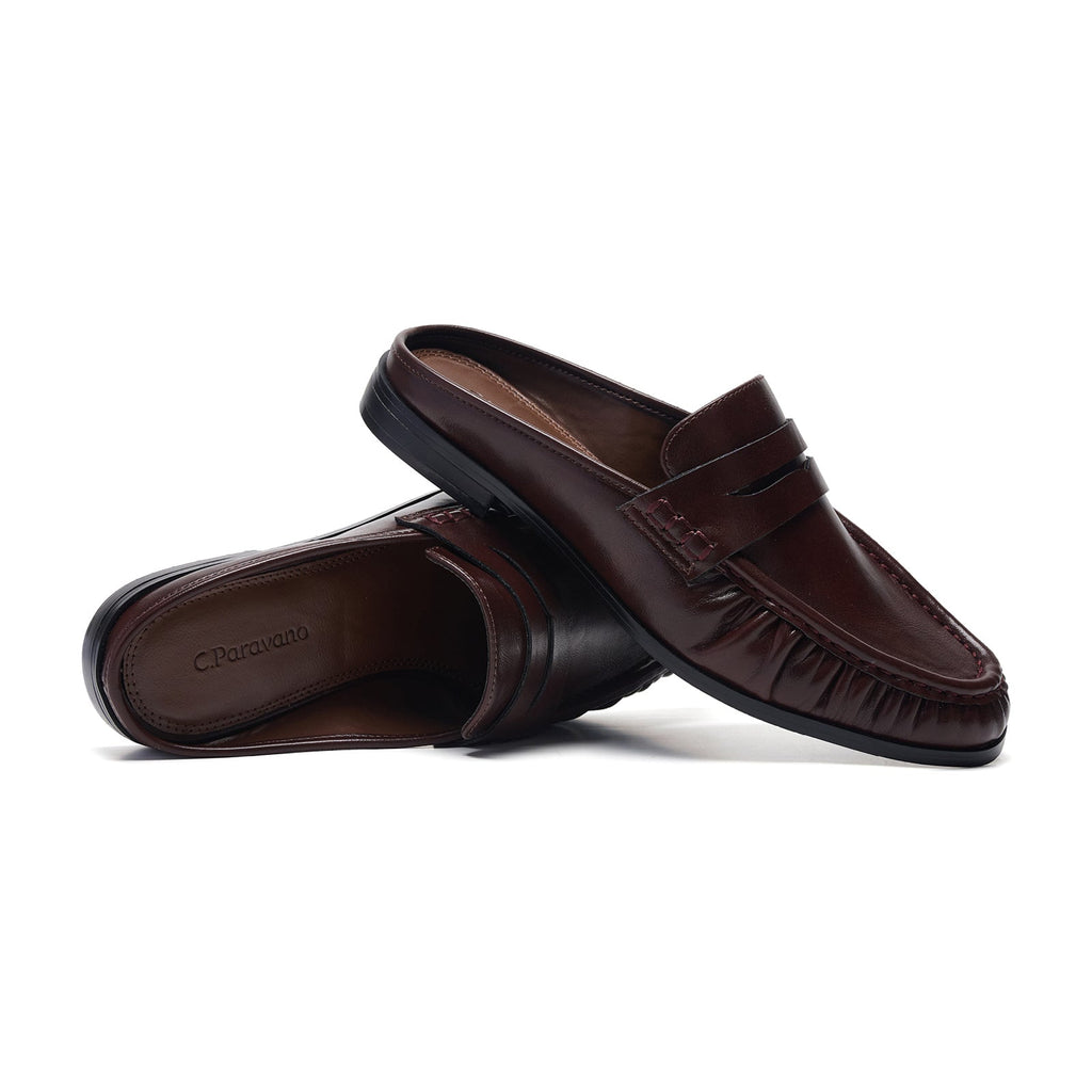 Ruched Loafer Mules (Soho Wax)